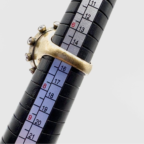 Anthropologie Turquoise Howlite Stone & Antique Brass Statement Ring - Picture 6 of 6